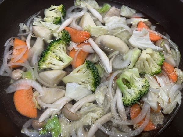 冬野菜のスープカレーを作る途中経過